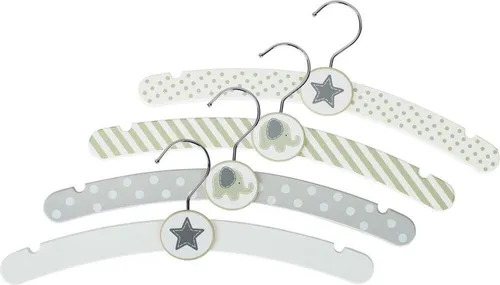 GOKI Kleiderbügel, Elefanten und Sterne, Unisex - 4-er pack