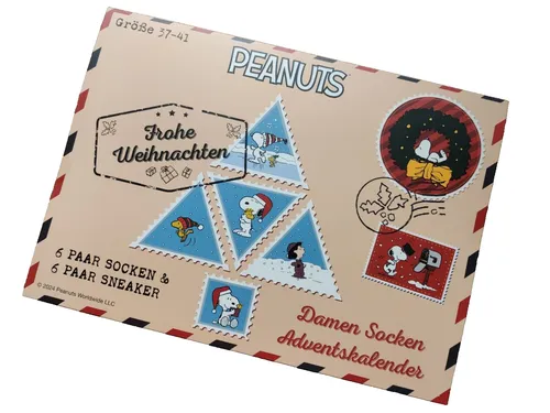Sockswear Socken Peanuts Adventskalender 37-41