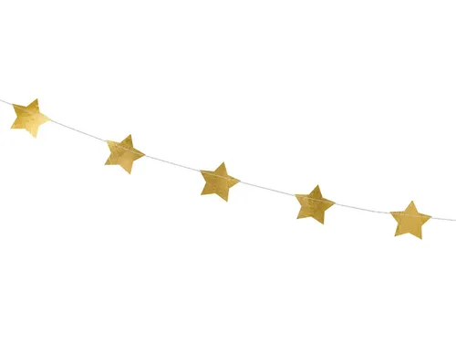 partydeco Girlande, Girlande Sterne 3,6m Gold