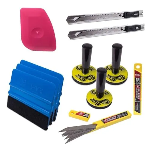 Auto-Dress Folierer Set - 3M Rakel, Lil'Chizler, Magneten, Folienmesser, Ersatzklingen (Large)