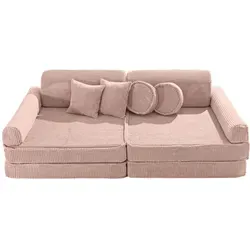 MeowBaby Kindersofa,, Pink, Textil, 160x48x80 cm, Kinder- & Jugendzimmer, Kindermöbel, Kindersitzmöbel & -tische, Kindersessel & -sofas