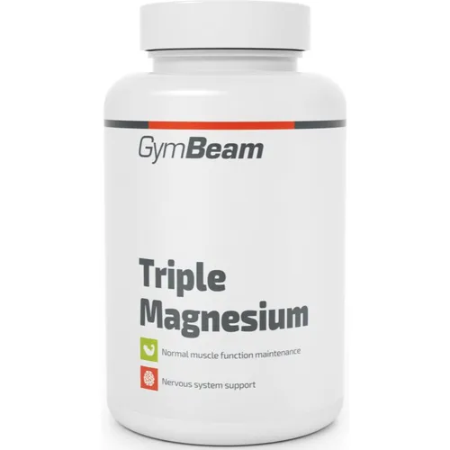 GymBeam Triple Magnesium Kapseln zur Unterstützung der normalen Funktion des Nervensystems, der Muskeln und der Zähne sowie zur Reduzierung der Müdigkeit 90 KAP