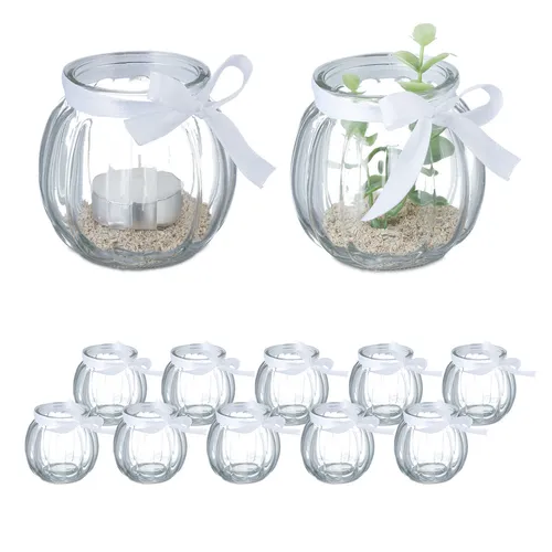 Windlicht Teelichthalter Set Windlichtglas Deko Windlichter rund transparent