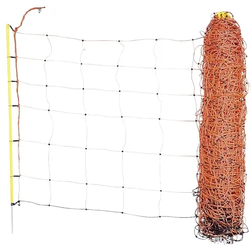 Kerbl Hobbyfarming Schafnetz ClassicNet, mobiler Weidezaun, orange, 50m x 90cm - Das flexible ClassicNet Schafnetz bietet eine einfache und sichere Einzäunung für Schafe und Ziegen. Mit 13 Pfählen und hochwertiger Verarbeitung ist es ideal für Hobbyanwender und Profis. 3 Jahre UV-Stabilität garantieren Langlebigkeit.