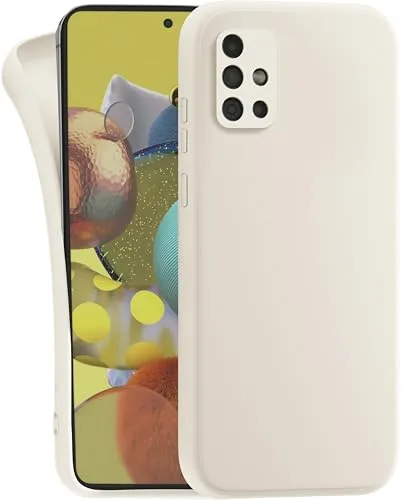 MyGadget Hülle für Samsung Galaxy A51 4G - robuste Silikon Schutzhülle TPU Case Slim Silikonhülle - Back Cover Kratzfest Handyhülle - Matt Beige