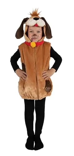 P'TIT CLOWN Tierkostüm für Kinder - Hund, 5-6 Jahre - Lustiges Tierkostüm für Kinder, ideal für Karneval, Halloween und Mottopartys. Bequem und leicht anzuziehen, sorgt es für Spaß und Freude bei jeder Feier. Hochwertige Verarbeitung garantiert unbeschwertes Spielen.