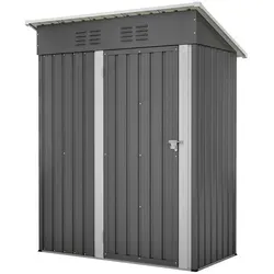 Gartenhaus Flachdach 152x84x182 cm – Geräteschuppen mit abschließbarer Tür