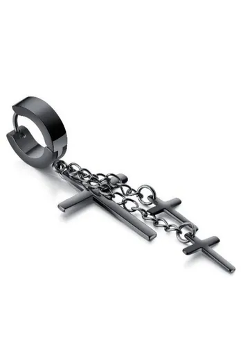 Firetti Single-Creole Schmuck Geschenk Kreuz in schwarz von Firetti