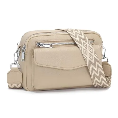 YISUOHOOM 6 Farben Umhängetasche Damen Klein 2025 Crossbody Bag Kleine Handtasche Veganes Leder Tasche Damen Khaki Geschenke für Frauen