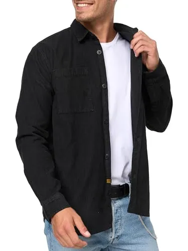 Indicode Herren Thyge Kordhemd aus Baumwolle | Kord Freizeithemd Black, 3XL - Klassisches Kordhemd aus 100 % atmungsaktiver Baumwolle mit zwei praktischen Brusttaschen für einen lässigen Look. Ideal für entspannte Freizeitaktivitäten. Hohe Qualität und modernes Design garantiert!