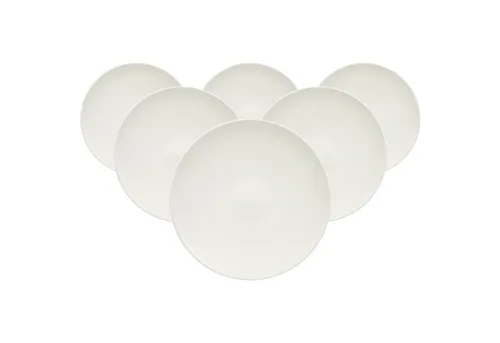 Villeroy & Boch Royal Coupeteller 6er Set - Ø 33 cm - Teller-Set aus Premium Porcelain, spülmaschinenfest und mikrowellensicher. Elegantes, minimalistisches Design für festliche Anlässe und gemütliche Mahlzeiten.