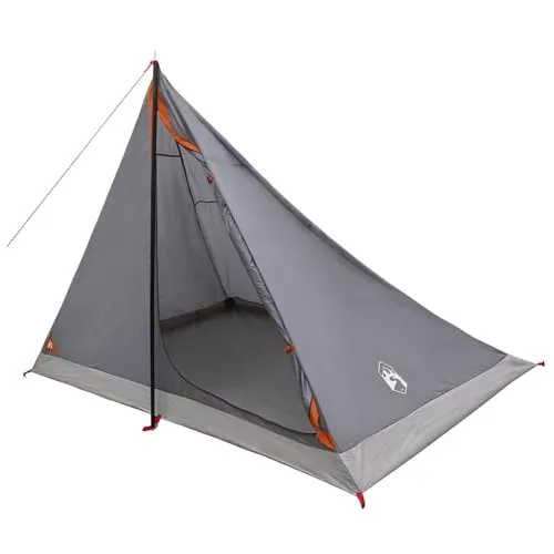 vidaXL Trekkingzelt Grau und Orange für 4 Personen - Ideal für Outdoor-Abenteuer: Dieses leichte und tragbare Rucksackzelt aus strapazierfähigem Polyester bietet zuverlässigen Schutz vor Witterungseinflüssen. Inklusive Zubehör für einfache Montage und sicheren Transport.