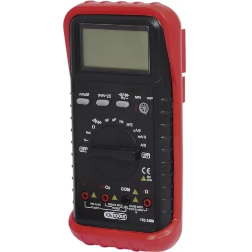 KS-Tools Multimeter 150.1480 - Digital RMS Multimeter, 1000V, 10A, CAT III, mit akustischer Durchgangsprüfung und beleuchtetem LCD-Display