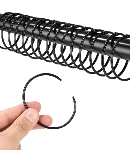 Stück Gardinenringe Vorhangringe,Duschvorhanghaken Schwarz Duschvorhangringe Rostfrei,58mm Rundringe Vorhang Clips Duschvorhang Metallklammern,Vorhänge und Gardinenstangen mit Schnappverschluss 42