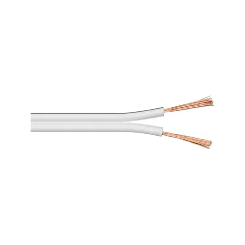 Lautsprecherkabel weiß, 25m Rolle, Querschnitt 2x0,5 mm2, CU