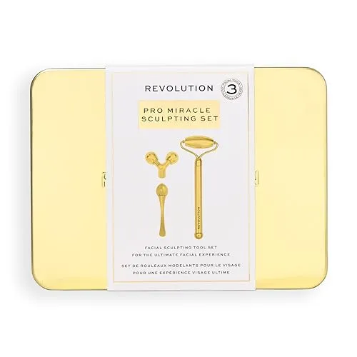 Revolution Pro Miracle Sculpting Facial Roller Set, kühlendes Gesichtsmassage-Set mit Wechselköpfen für gezielte Hautpflege