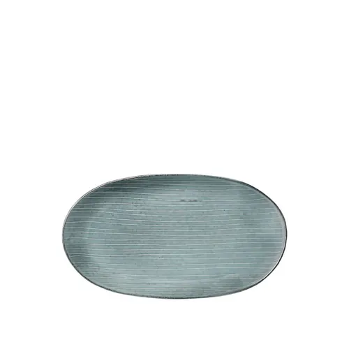 Broste Copenhagen Servierplatte NORDIC SEA, 30cm aus Steinzeug - Servierplatte aus Steinzeug, ideal für Dessert, Obst oder Snacks. Die unregelmäßige Glasur erinnert an das nordische Meer und bringt skandinavisches Urlaubsfeeling auf den Tisch.