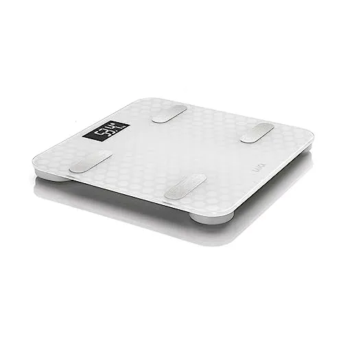 Laica PS7011 Elektronische Personenwaage Quadratisch Weiß - Moderne Personenwaage mit Bluetooth, bis zu 180 kg belastbar und BMI-Messung. Perfekt für Gesundheitsbewusste, die ihre Fortschritte einfach verfolgen möchten.