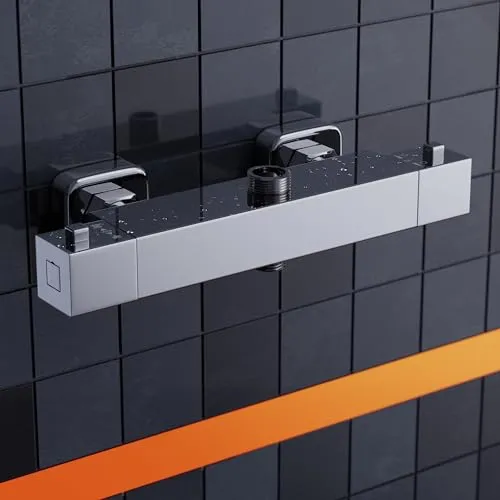 MORADO Duscharmatur Mit Thermostat, Armatur Dusche, Mischbatterie Dusche Mit 2 Auslässen, 3/4