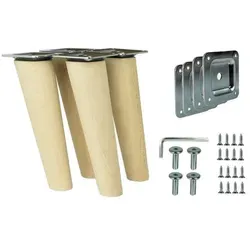 Prima-Online Möbelfuß Holzfüße Buche 35 cm - Zubehör für Möbel, stabile und stilvolle Kegelbeine aus Buche für individuelle Möbelgestaltungen.