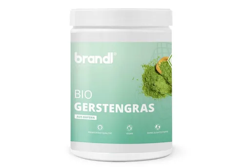 Brandl Nutrition Gerstengras Pulver Bio - Premium Rohkost-Qualität, 1000 g - Vitamine - Hochwertiges Bio Gerstengras Pulver aus kontrolliert ökologischem Anbau, reich an Nährstoffen und ideal für Smoothies oder Shakes.