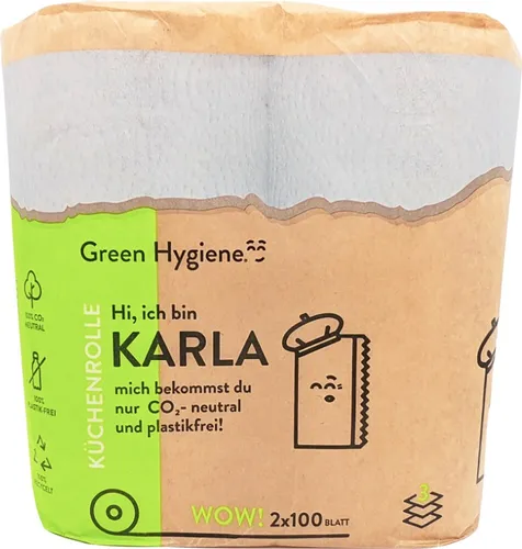 Green Hygiene® KARLA Küchenrolle, 3-lagig, 100 Blatt/Rolle