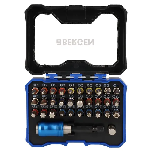Philips Pozi Hex Torx Tamper Schlitz farbcodiertes Bit-Set 32-teilig plus Ada...
