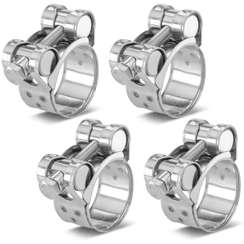 Poppstar 2 Stück Gelenkbolzenschellen Edelstahl Schlauchschellen Spannbereich 26-28mm, Bandbreite 18mm, W4