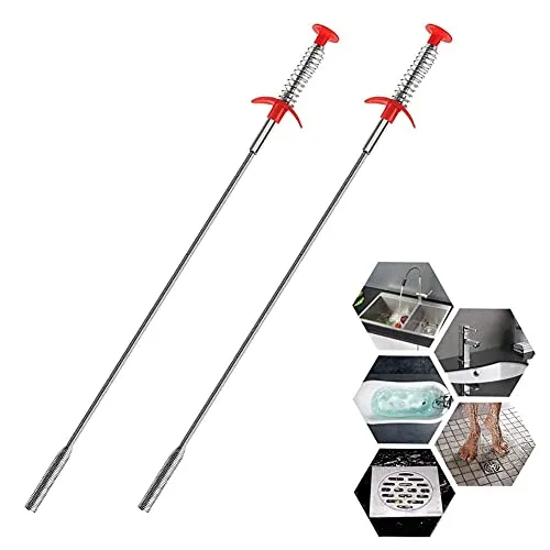 Flexibel Greifkralle Greifer 60 cm Krallengreifer Greifzange Schraubenheber, Verwenden Sie um Haare, Müll zu Greifen, Sogar Wichtige Dinge aus Abflüssen/Waschbecken/Toilette (2 Stück)