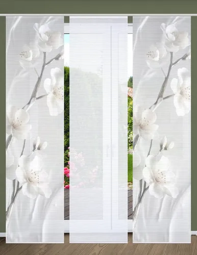 HOME in green Schiebegardine LAIRA, Paneelwagen (3 St) - Gardinen in Bambusoptik, halbtransparent und vielseitig als Sichtschutz oder Raumteiler einsetzbar, ideal für jedes Zuhause.