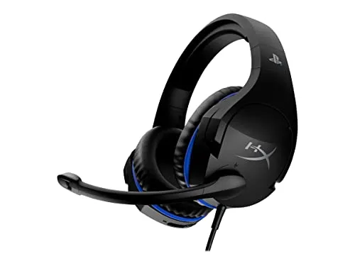 HyperX Cloud Stinger – Gaming Headset, offiziell PS4-lizensiert für PlayStation4, leichtgewichtig, drehbare Ohrmuscheln, Memory-Schaum, Komfort, Langlebigkeit, Stahl-Schieberegler, Black