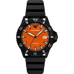 EMPORIO ARMANI Herren Analog Quarz Uhr AR11684 - Armbanduhren für Herren mit 42-mm-Gehäuse, kratzfestem Mineralglas und wasserdicht bis 100 m. Strapazierfähiges Silikonband für eine individuelle Passform.