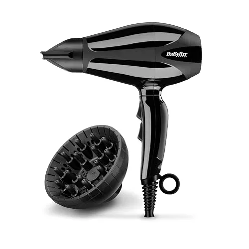 BaByliss 6715DE Compact Pro Ionen-Haartrockner - Haartrockner mit 2.400 Watt, 3 Temperaturstufen und Ionen-Technologie für glänzendes, frizzfreies Haar. Ideal für schnelles Styling.