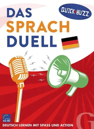 Hueber Verlag Quick Buzz - Das Sprachduell - Gesellschaftsspiel für kreatives Deutschlernen, fördert Spaß und Interaktion im Sprachunterricht.