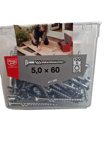 Terassenschrauben- Edelstahl 5,0x60mm 120 Stück TX25