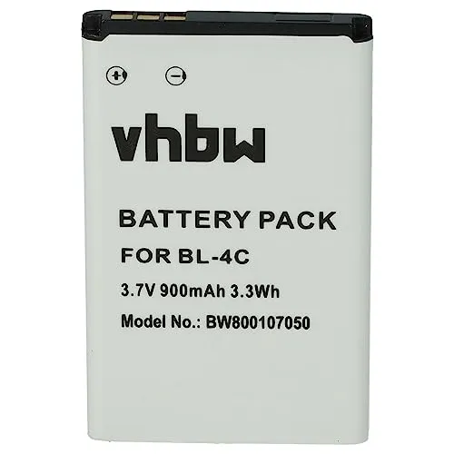 vhbw Akku kompatibel mit Kazam Life B2, Life C5, Lubi 3 Handy Smartphone Telefon (900mAh, 3,7V, Li-Ion)