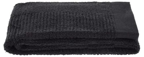 Zone Denmark Badehandtuch Classic - Schwarz 140 x 70 cm - Hochwertiges Handtuch aus 100% Baumwolle, ideal für Strand und Badezimmer. Stilvolles Design in Schwarz für einen eleganten Look.