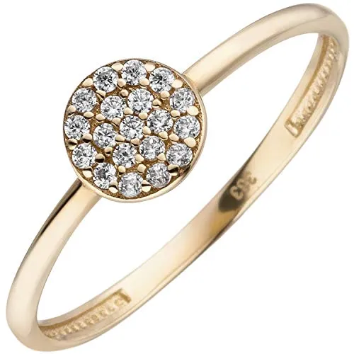 Jobo Damen-Ring aus 8 Karat 333 Gold mit 19 Zirkonia Größe 52