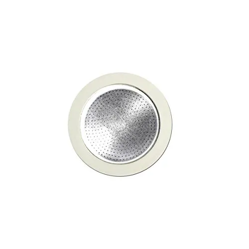 Bialetti Set Ersatzteile 3 Dichtungen mit 1 Filter für Moka, 4 Tassen, Aluminium, Weiß