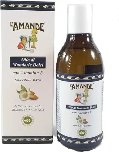 L'AMANDE – 100 % natürliches Süßmandelöl für Körper und Gesicht mit Vitamin E, parfümfrei, weichmachende Wirkung gegen Hautunreinheiten und Rötungen, ideal als Massageöl, 250 ml