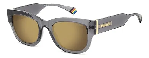 POLAROID Unisex PLD 6213/S/X Sonnenbrille, Mattgrau, 51 - Sonnenbrillen für Damen, modische mattgraue quadratische Polycarbonat-Rahmen für optimalen UV-Schutz und stilvollen Look.