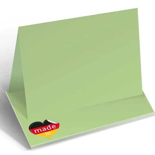 Funke & Brand Tischkarten Grün 50x - Hochwertige Platzkarten und Namenskarten für Hochzeiten, Geburtstage und Events