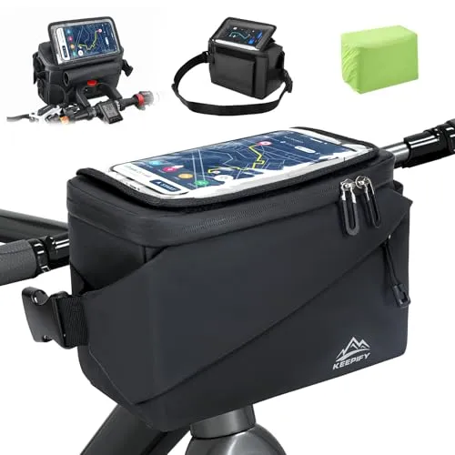 KEEPIFY 3in1 Fahrradtasche Wasserdicht mit Laptop-Tasche, 25L Fahrradtaschen für Gepäckträgertasche mit Reflektierenden Streifen & einfache Befestigung, Ideal für Radfahren - Schwarz