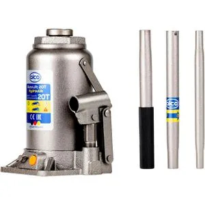 ALCA Wagenheber 433300 - Hydraulischer Stempelwagenheber - Werkstatteinrichtung mit 20t Tragfähigkeit, ideal für LKWs. Robuste Stahlkonstruktion und variable Hubhöhe von 244 bis 449 mm.