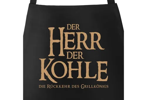 MoonWorks Grillschürze Grill-Schürze für Männer mit Spruch Der Herr der Kohle die Rückkehr des Grillkönigs Moonworks®, mit kreativem Aufdruck