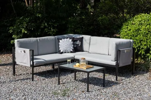 Produktbild Gardissimo AMBRA Ecklounge Gartenmöbel Sitzgruppe wetterfest grau