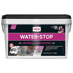 MEM Dichtmasse Water-Stop 6kg - Universal-Abdichtung - Dichtmaterialien für innen und außen, dauerelastisch, rissüberbrückend und sofort wirksam, ideal für vielfältige Untergründe und perfekte Abdichtung.
