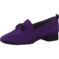 Tamaris COMFORT Damen Loafer - Elegante Business Slippers aus Leder in Violett - Slipper & Mokassins für Damen mit Wechselfußbett für individuellen Komfort und optimaler Passform, ideal für Business und elegante Anlässe.