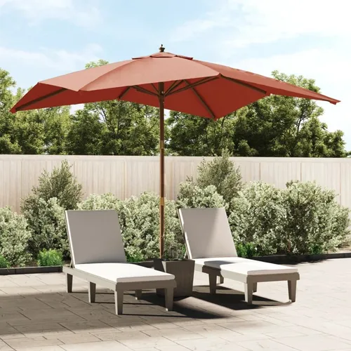 Maison Exclusive Sonnenschirm mit Holzmast Terrakotta 300x300 cm