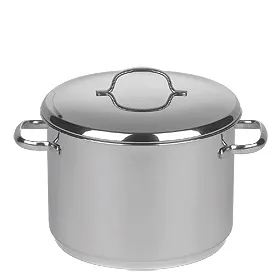 Riess 1809-043 Hoher Topf mit Deckel, CRISTALL 28 cm - Kochtopf aus hochwertigem Edelstahl 18/10 mit extra starkem Thermo-Kapselboden für optimale Wärmeleitung. Ideal für alle Herdarten, leicht zu reinigen und CO2-neutral in Österreich hergestellt.